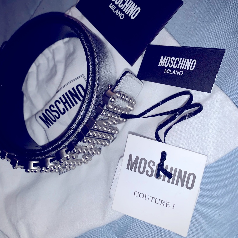 Moschino Sz. 32 Silver / Black Belt